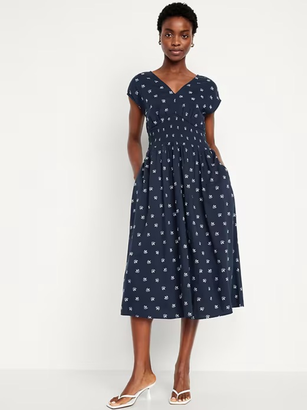 Old Navy Petite Waist-Defined Midi Dress